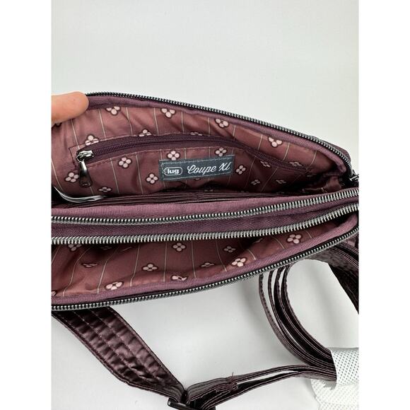 Lug Coupe XL Crossbody Bag Quilted Plum Purple Wallet Organizer Purse Travel - Picture 6 of 9